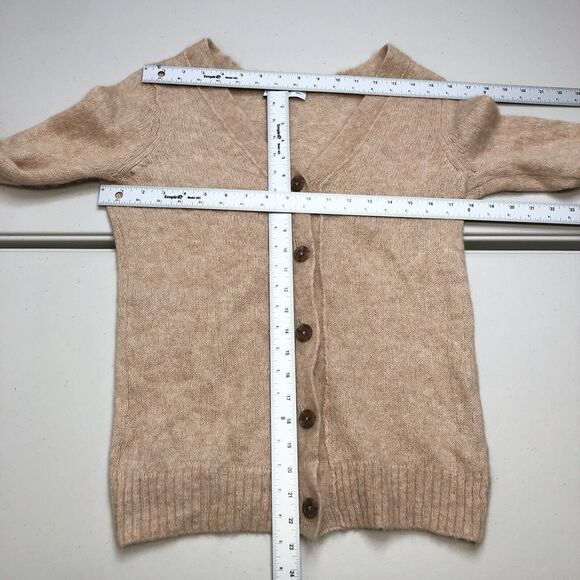 Pacas Womens Size Small Beige Alpaca Merino Wool Blend Cardigan Sweater - Picture 3 of 7